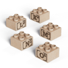 Timber Brands 2x2 plus size natural wood abc blocks k l m n o laser engraved duplo compatible biodegradable fsc certified wooden bricks