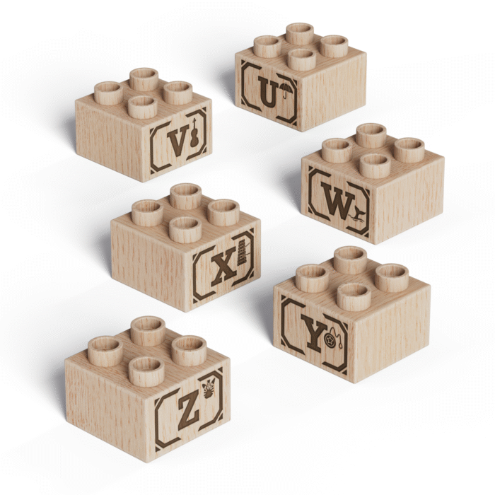 Timber Brands 2x2 Plus Size Wooden ABC Blocks Duplo Compatible Timber Brands 2x2 plus size wooden ABC blocks laser engraved and compatible with Duplo