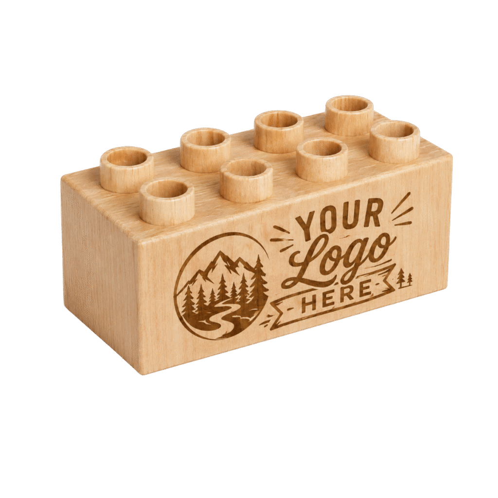 Plus 2×4 with example engraving — personalize with your own text or artwork