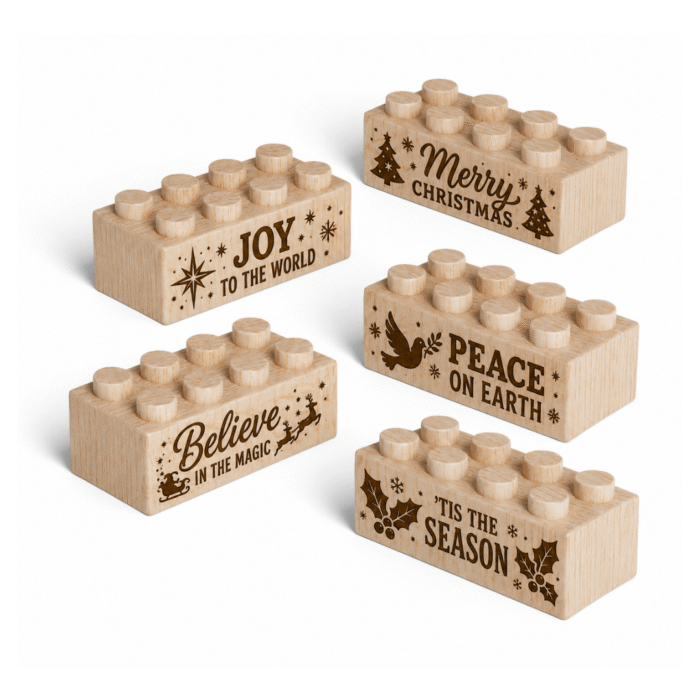 Wood Brick Set Christmas Blessings – Standard Size Wood Brick Set Christmas Blessings – Standard Size