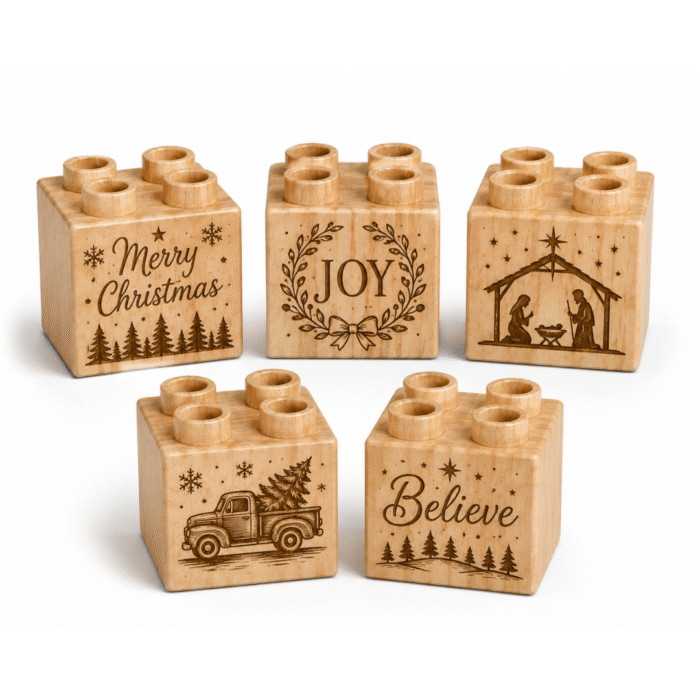 Wood Brick Set Christmas Icons – Plus Size