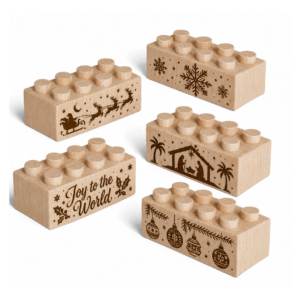 Engraved 2×4 Wood Brick Set Christmas Nativity - Standard Size (100 Bricks)