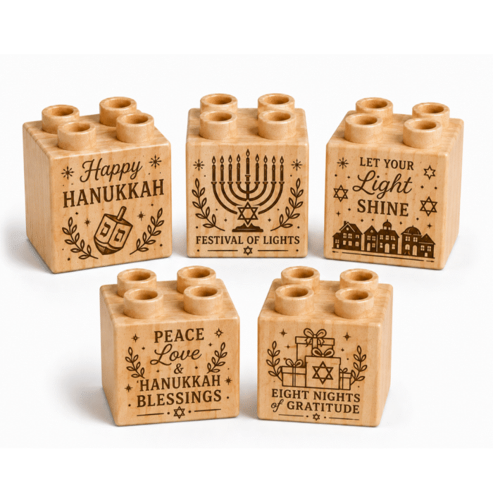 Wood Brick Set Hanukkah Blessings – Plus Size Wood Brick Set Hanukkah Blessings – Plus Size