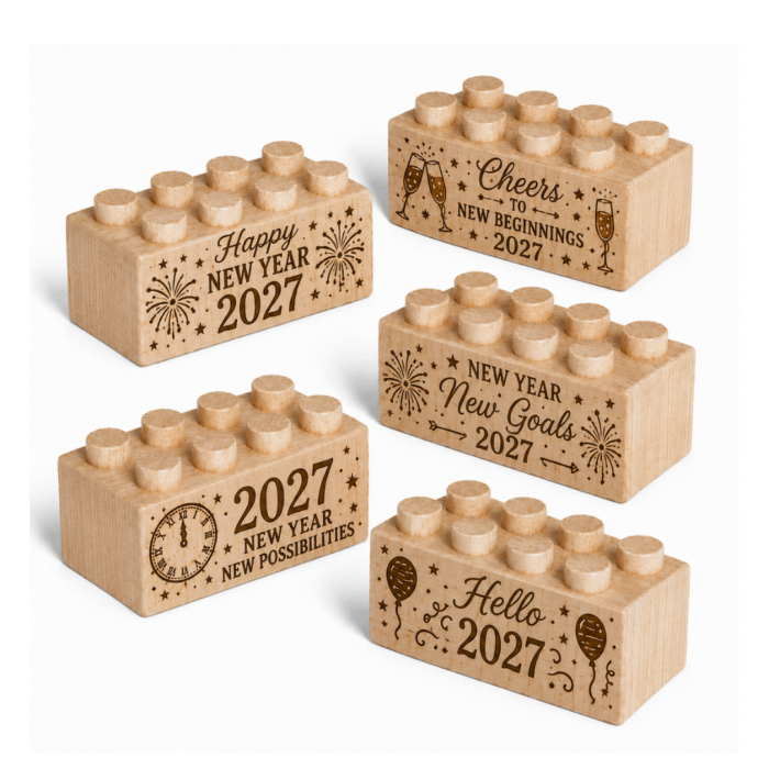 Wood Brick Set New Year 2027 – Standard Size