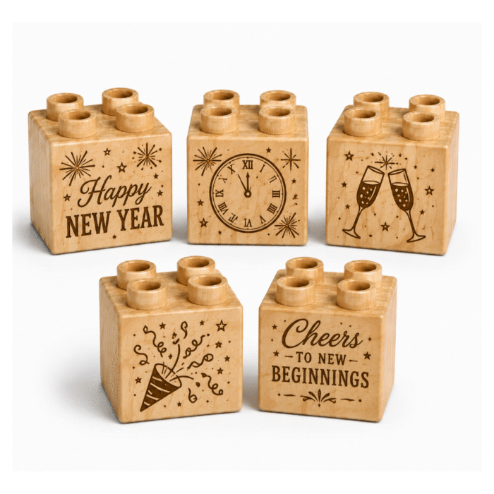 Wood Brick Set New Year Celebration Wood Brick Set New Year Celebration