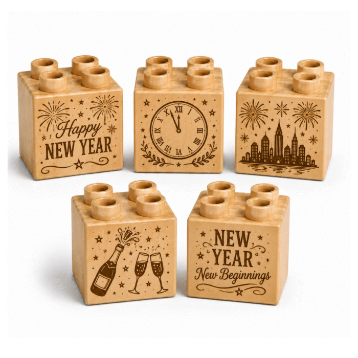 Wood Brick Set New Year Countdow Wood Brick Set New Year Countdow